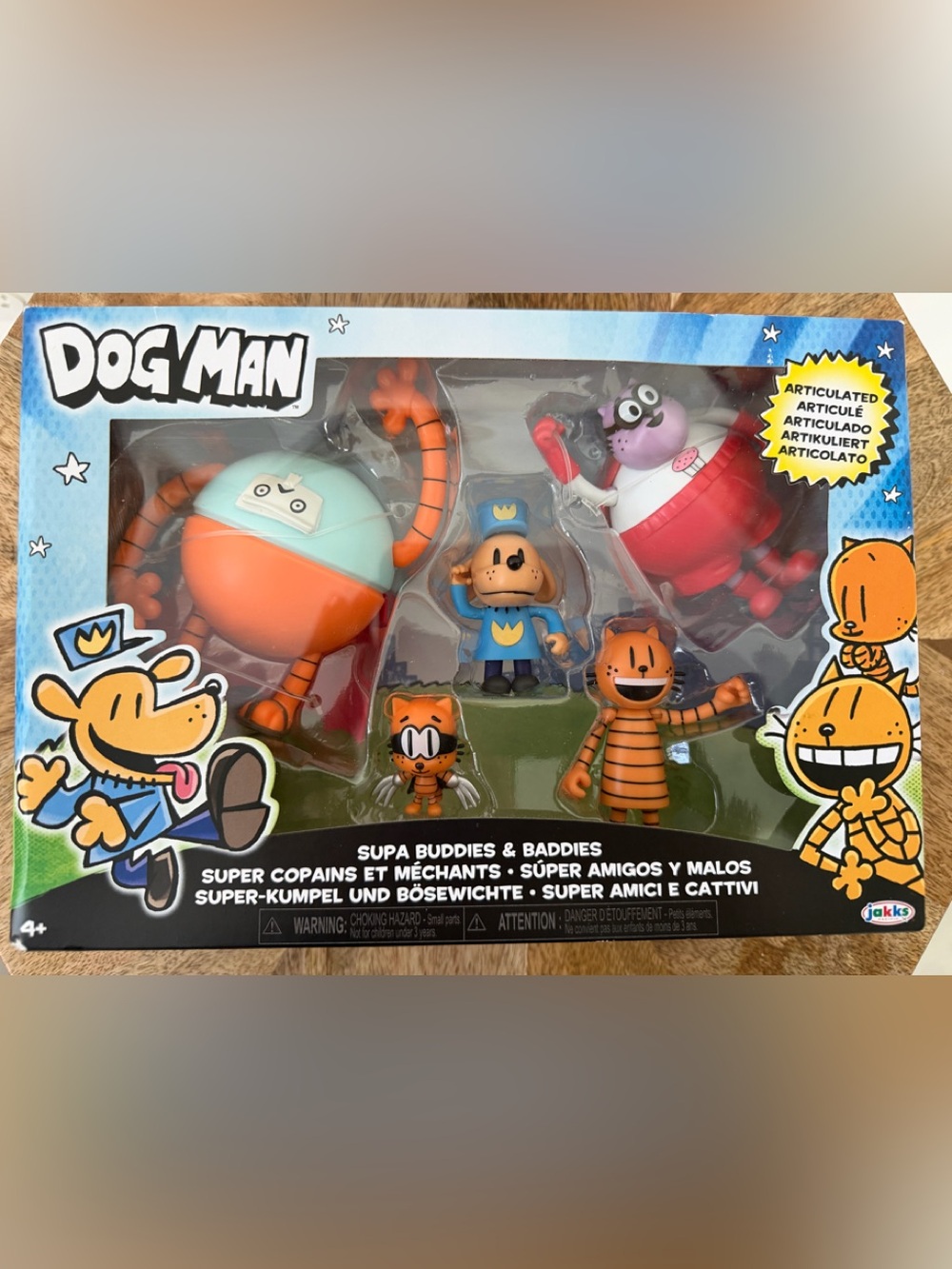 Dog Man Supa Buddies & Baddies Toy Set - action figures articulated